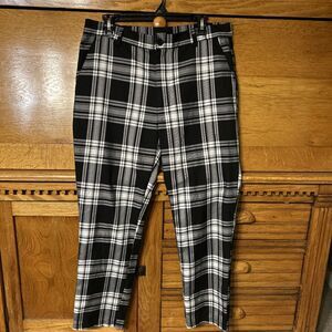 Forever 21 Mens Black & White Plaid Pants Tailored Twilightcore Y2K Preppy Chic